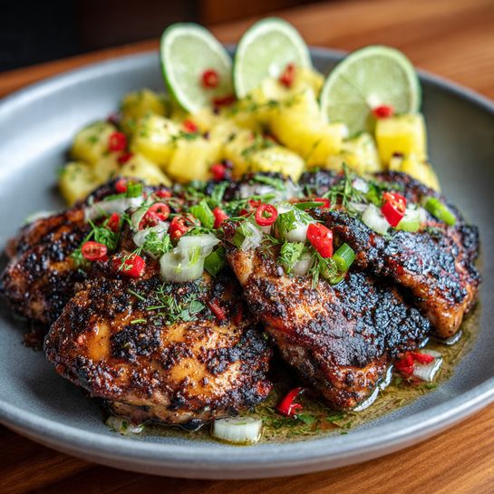 Caribbean Jerk Chicken with Pineapple Salsa Recipe 3 Caribbean Jerk Chicken with Pineapple Salsa Recipe - Recipe Image
