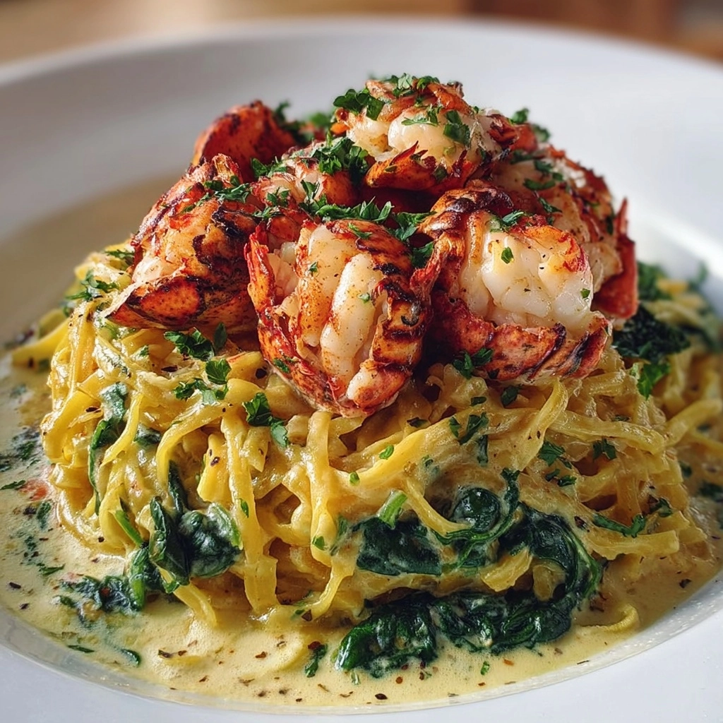 Lobster Alfredo with Spinach Recipe - Recipe Image