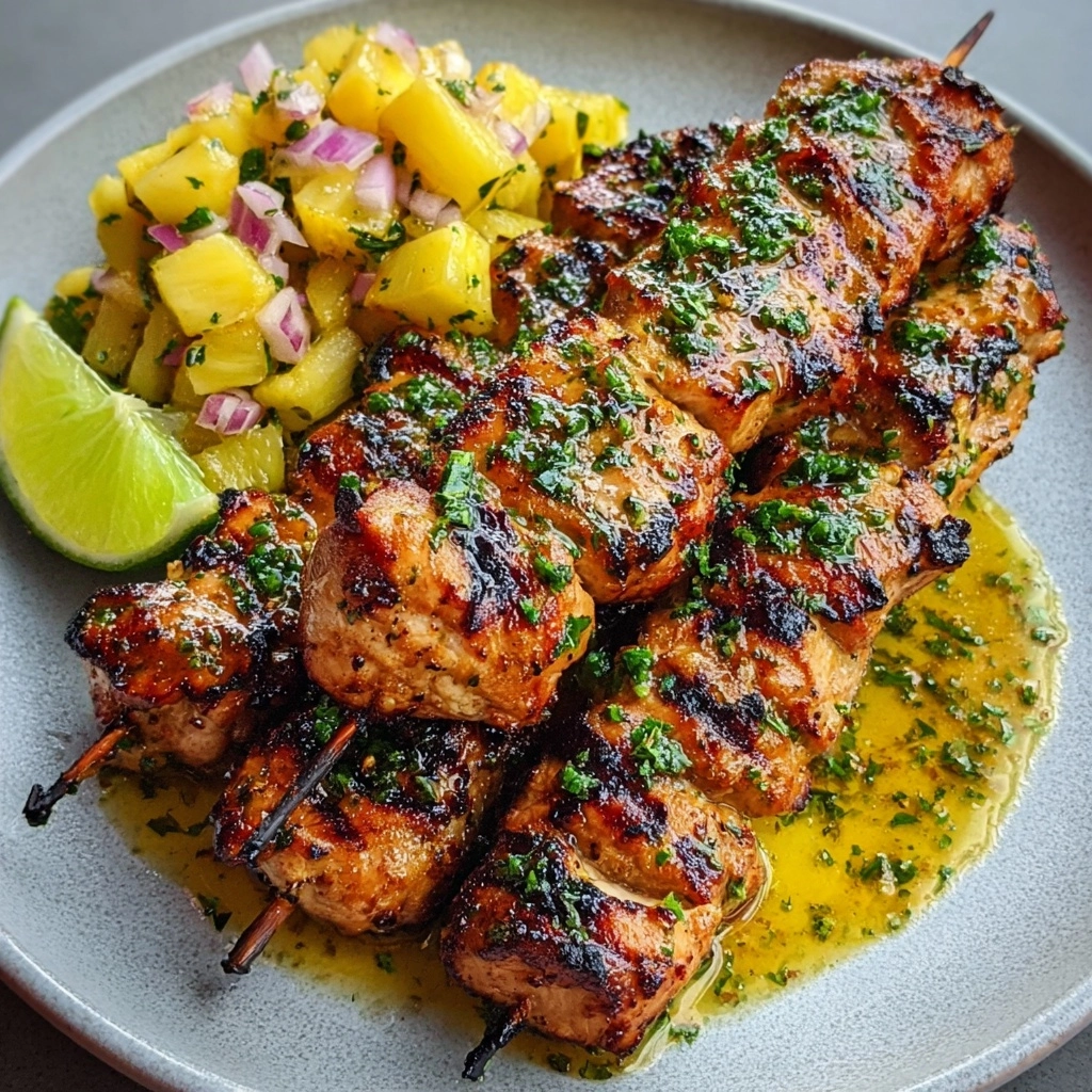 Grilled Pineapple Chicken Kebabs Recipe