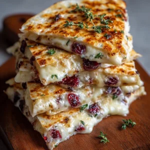 Apple Cranberry Camembert Quesadillas with Hot Honey Recipe