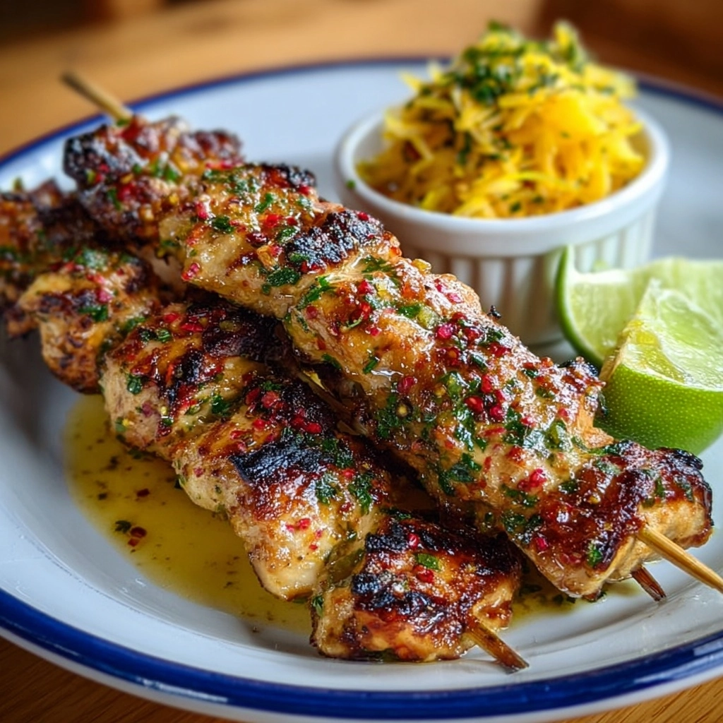 Coconut Lime Grilled Chicken Skewers Recipe
