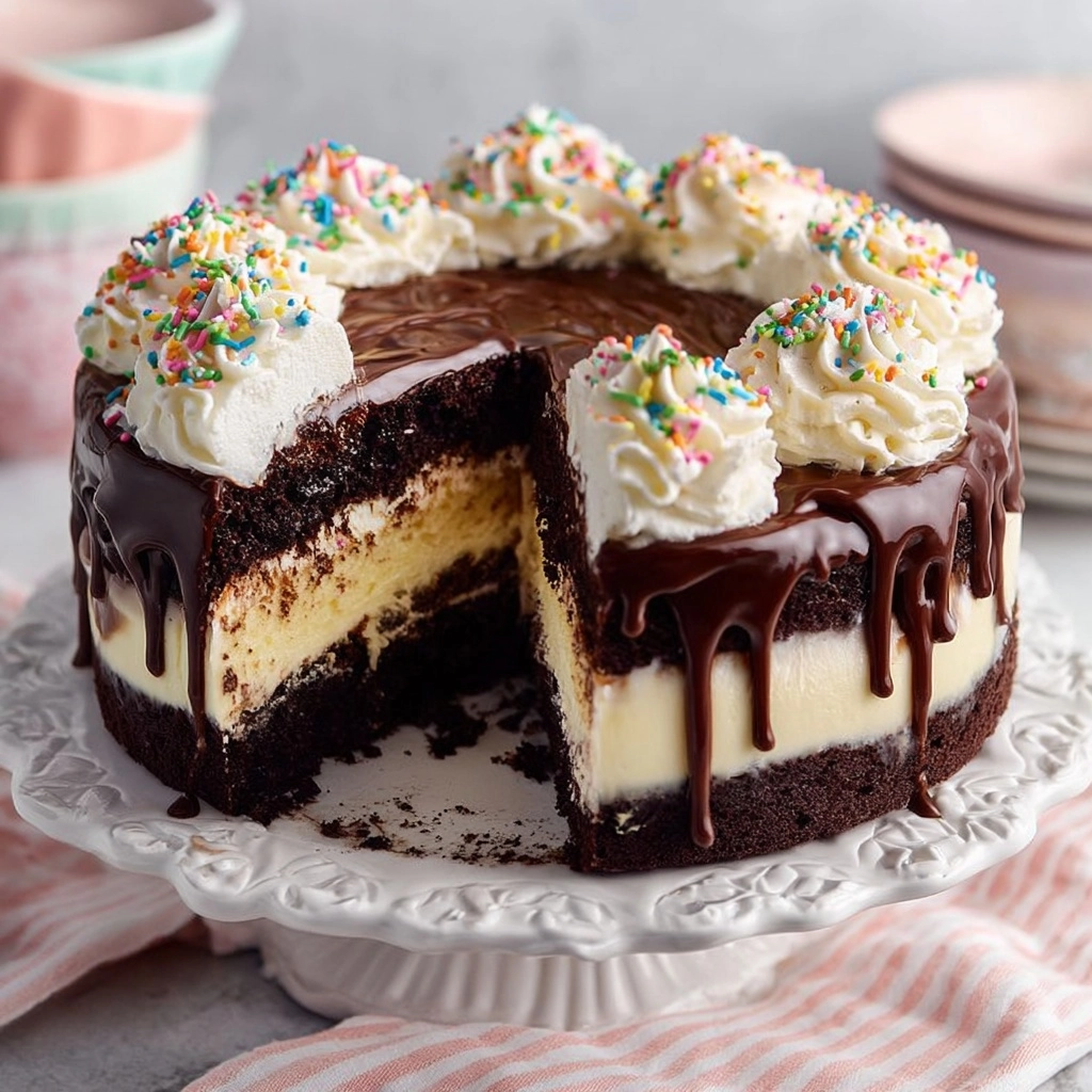 HERSHEY’S Chocolate Cake with Cream Cheese Filling Recipe