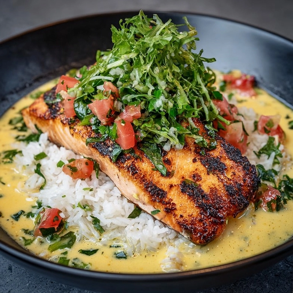 Coconut Curry Salmon with Jasmine Rice Recipe - Recipe Image