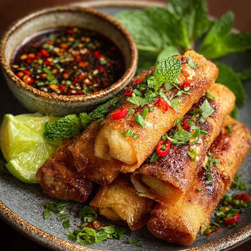 Crispy Halloumi Rolls with Hot Chili Honey Drizzle Recipe - Recipe Image