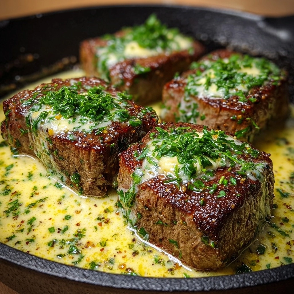 Pan-Seared Steak in Rich Parmesan Garlic Cream Sauce Recipe - Recipe Image