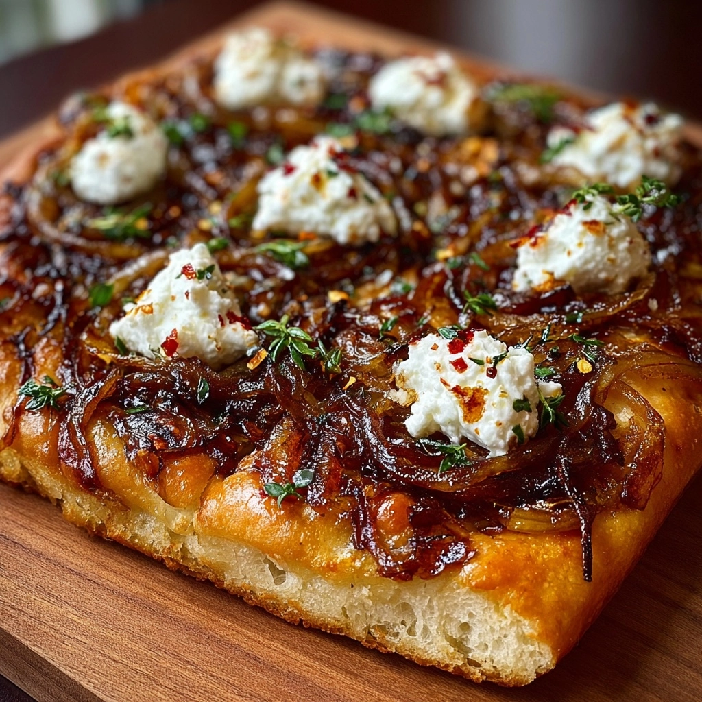 Caramelized Onion & Goat Cheese Flatbread Recipe
