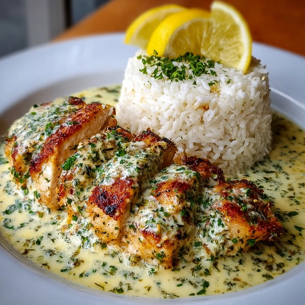 Lemon Garlic Chicken with Creamy Rice Recipe