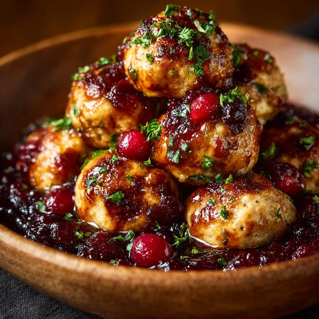 Cranberry Honey Chicken Meatballs Recipe - Recipe Image