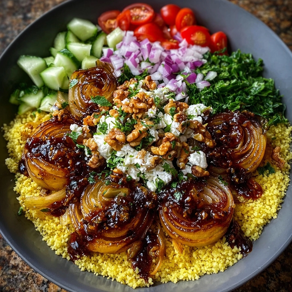 Caramelized Shallot & Herbed Goat Cheese Couscous Salad Recipe - Recipe Image