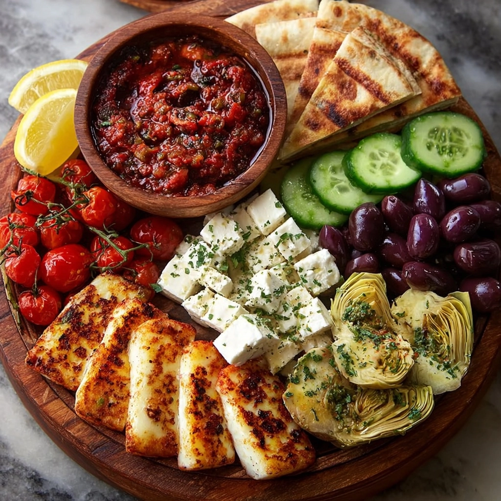 Rustic Mediterranean Pita and Cheese Board Recipe - Recipe Image