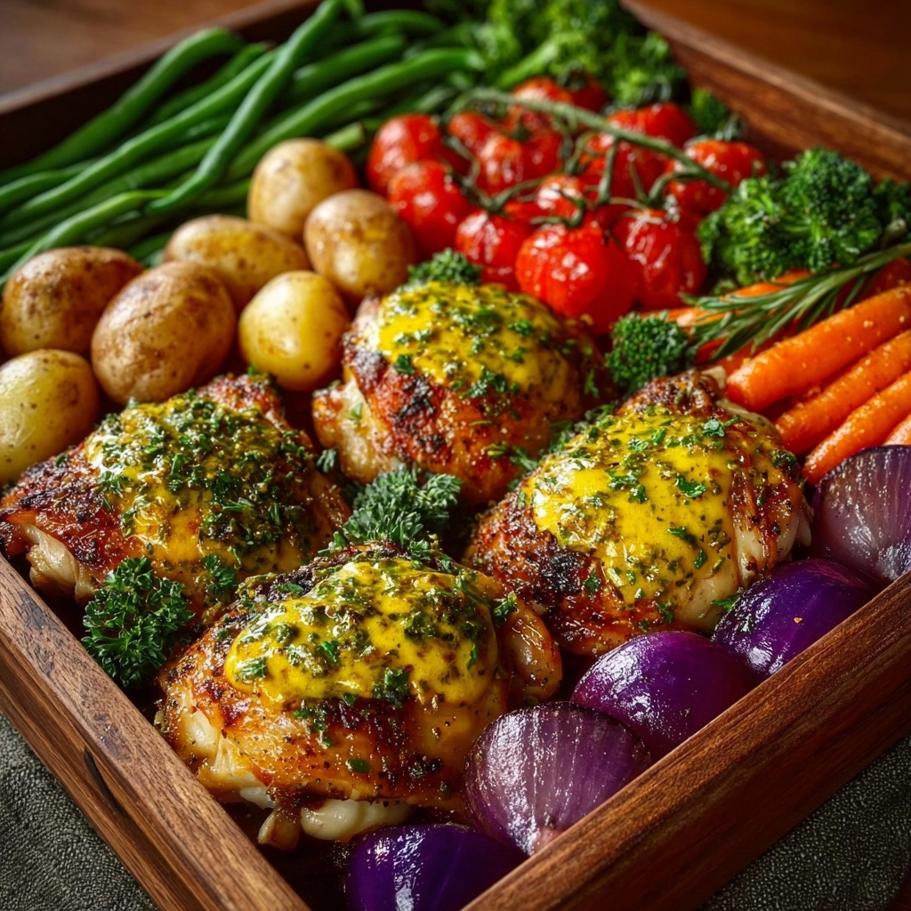 Honey Mustard Roasted Chicken & Vegetables Recipe