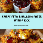 Crispy Feta & Halloumi Bites with Cranberry Chili Sauce Recipe