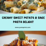 Roasted Sweet Potatoes, Goat Cheese & Sage Creamy Pasta Recipe