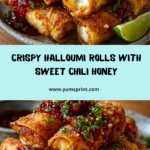 Crispy Baked Halloumi Rolls with Hot Chili Honey Recipe