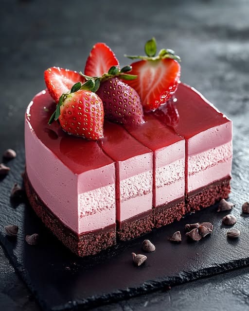 Ruby Chocolate Strawberry Mousse Cake Recipe 2 Ruby Chocolate Strawberry Mousse Cake Recipe - Recipe Image