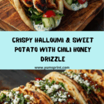 Baked Sweet Potato & Halloumi with Chili Honey Drizzle Recipe