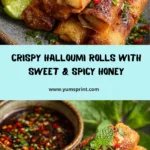 Crispy Halloumi Rolls with Hot Chili Honey Drizzle Recipe