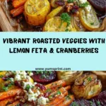 Roasted Root Veg Medley with Lemon Feta & Cranberry Relish Recipe