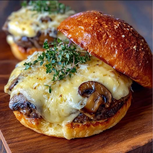 Mushroom Swiss Burger Recipe - Recipe Image