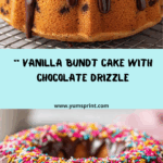 Chocolate Sprinkled Vanilla Bundt Cake Recipe