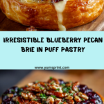 Blueberry Pecan Brie Wrapped in Puff Pastry Recipe
