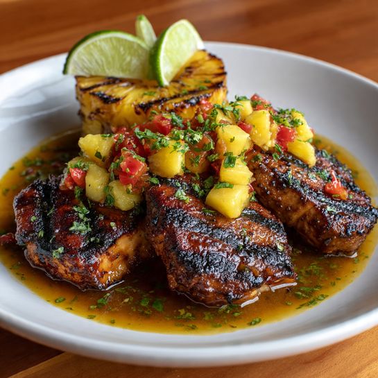 Caribbean Jerk Chicken with Pineapple Salsa Recipe 2 Caribbean Jerk Chicken with Pineapple Salsa Recipe - Recipe Image