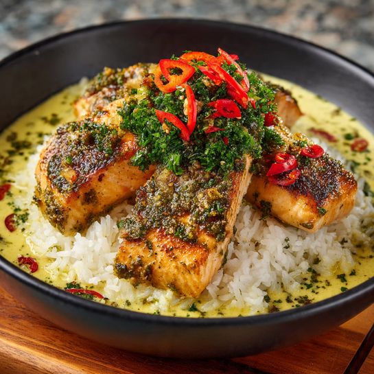 Coconut Curry Salmon with Jasmine Rice Recipe