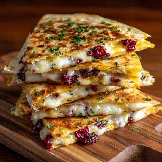 Apple Cranberry Goat Cheese Quesadillas with Hot Honey Recipe - Recipe Image