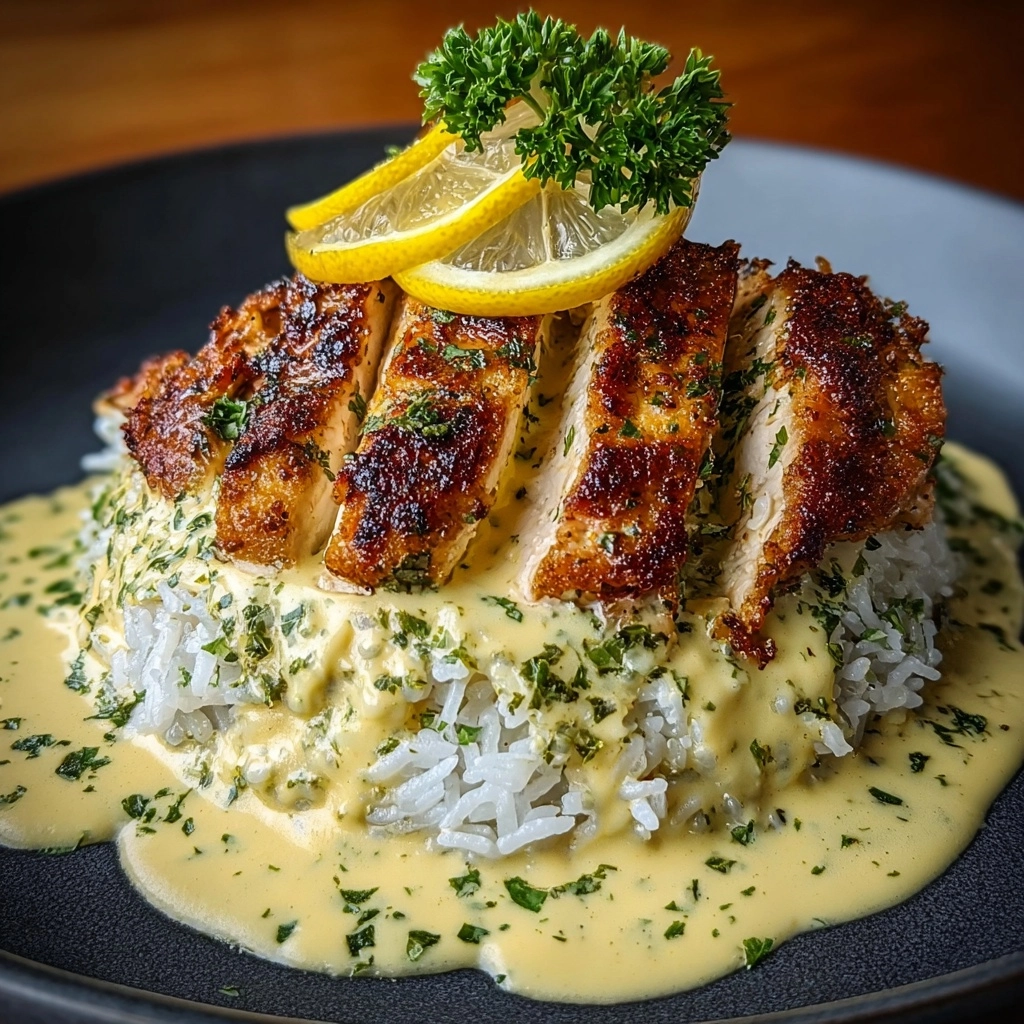 Lemon Parmesan Chicken with Creamy Rice Recipe - Recipe Image