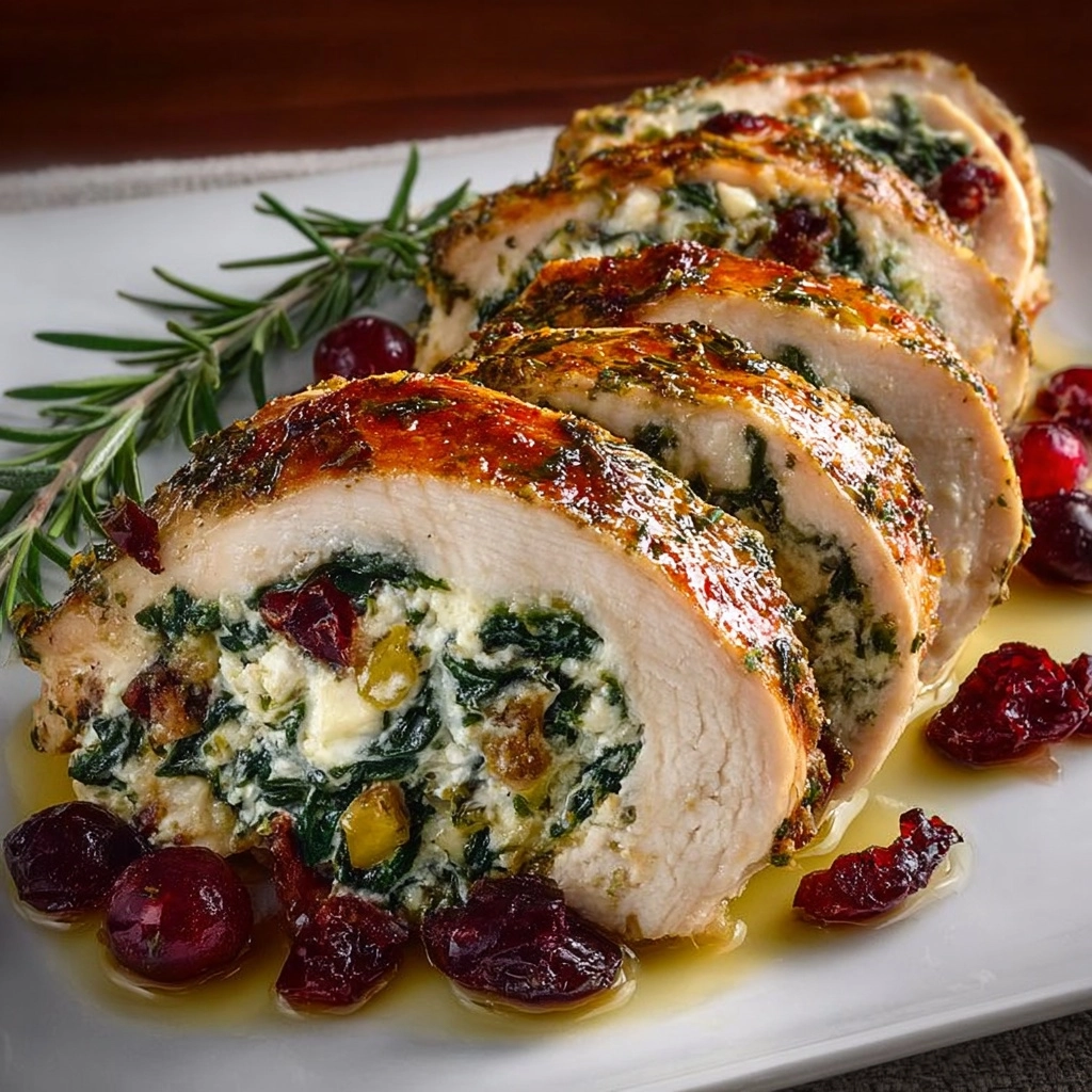 Cranberry & Spinach Stuffed Chicken Breasts with Ricotta Recipe