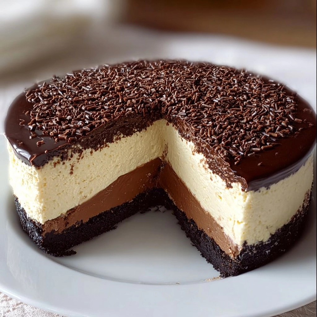 Boston Chocolate Cream Pie Cheesecake Recipe - Recipe Image