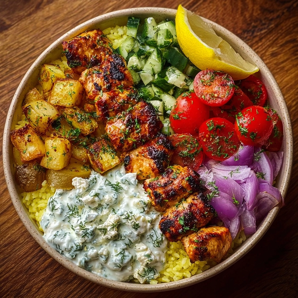 Greek Chicken Souvlaki Bowls with Tzatziki Sauce Recipe - Recipe Image