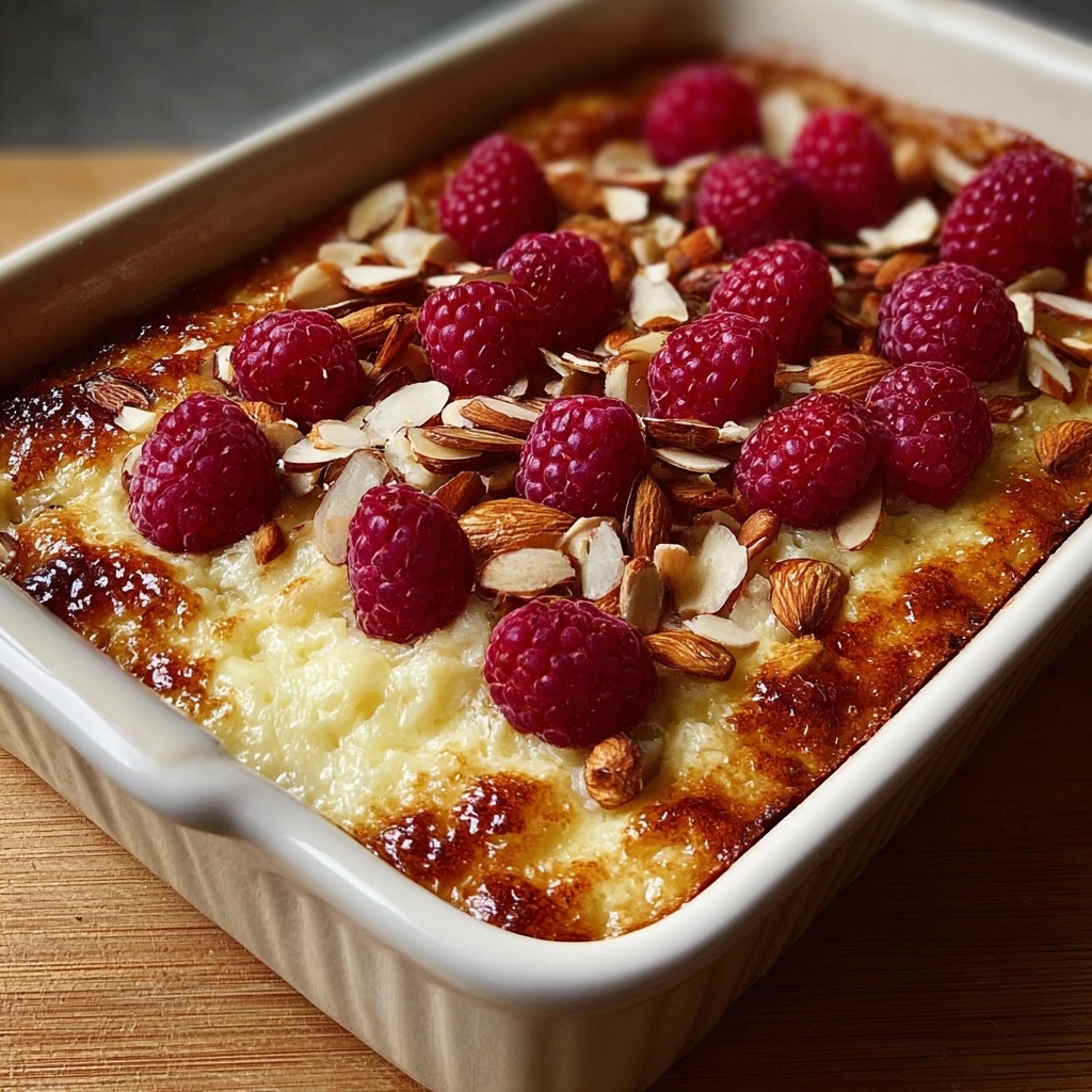 Raspberry Almond Cottage Cheese Breakfast Bake Recipe - Recipe Image