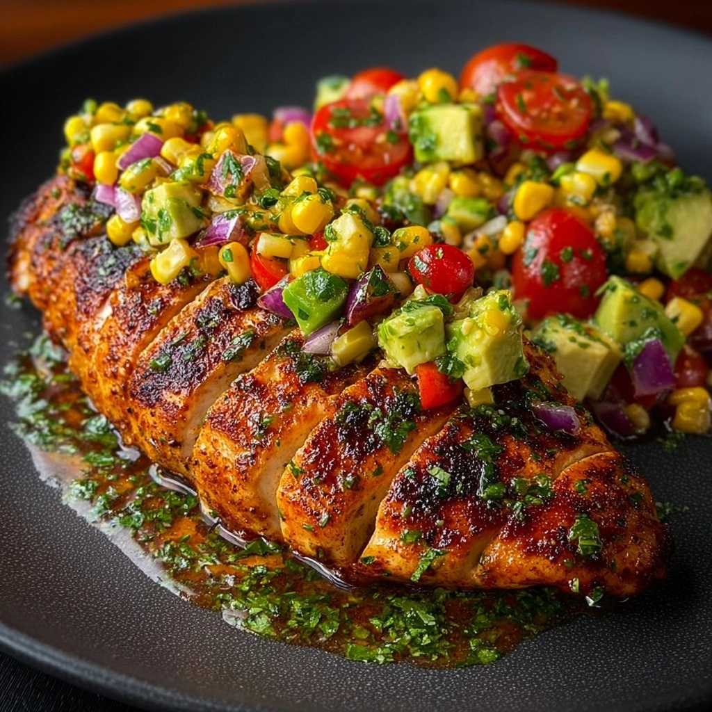 Fiesta Lime Chicken with Corn & Avocado Salsa Recipe - Recipe Image