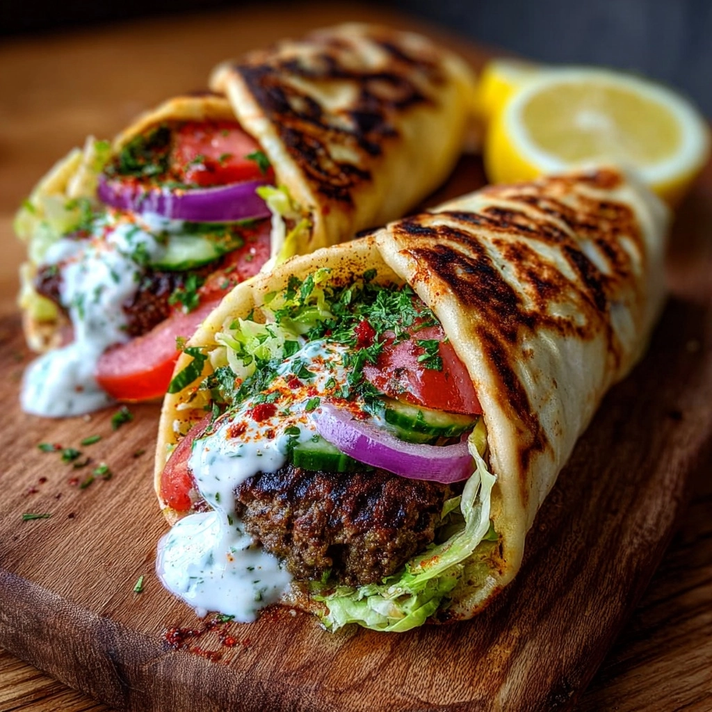 Greek Beef Wraps with Tzatziki Sauce Recipe - Recipe Image
