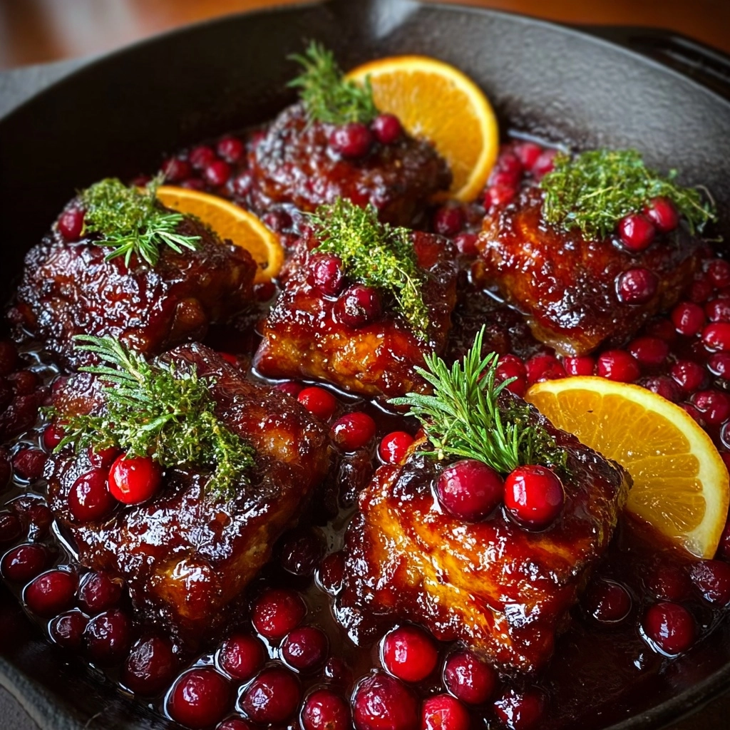 Cranberry Orange Glazed Chicken Thighs Recipe - Recipe Image
