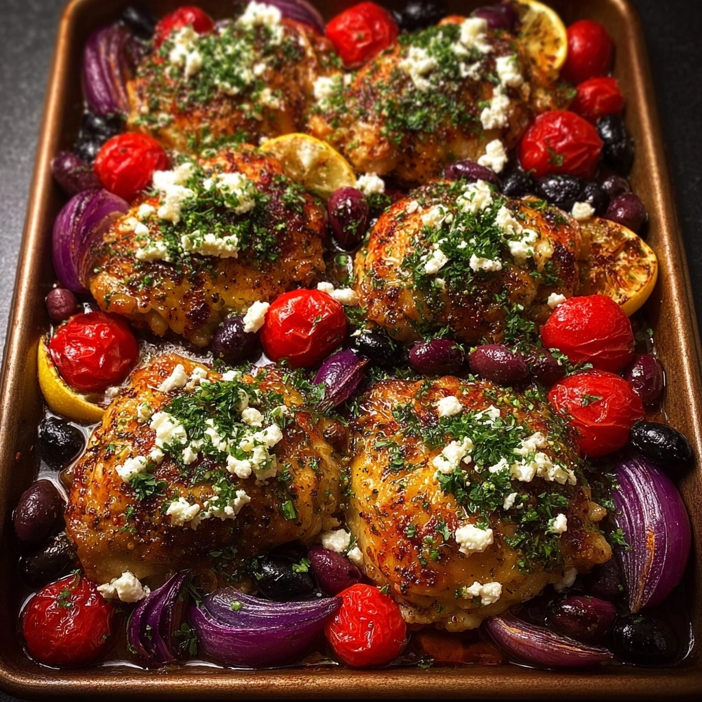 Mediterranean Chicken Bake with Feta & Olives Recipe