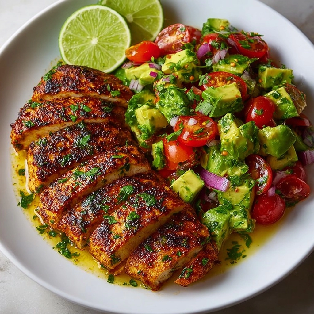 Fiesta Lime Chicken with Avocado Jalapeño Salsa Recipe