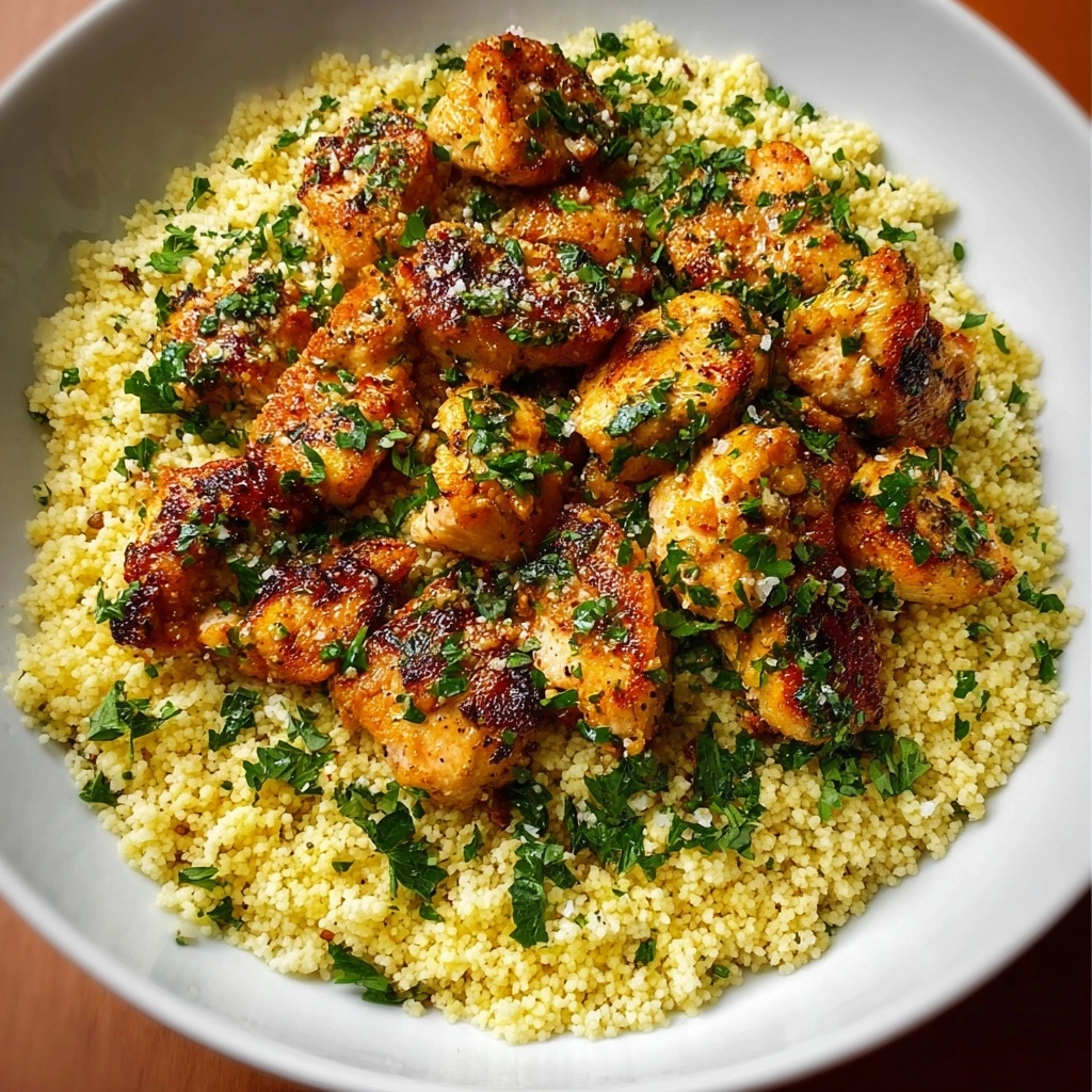 Garlic Butter Chicken Bites with Lemon Parmesan Couscous Recipe 3 Garlic Butter Chicken Bites with Lemon Parmesan Couscous Recipe - Recipe Image