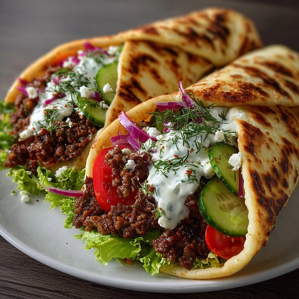 Greek Beef Wraps with Creamy Tzatziki Sauce Recipe 3 Greek Beef Wraps with Creamy Tzatziki Sauce Recipe - Recipe Image