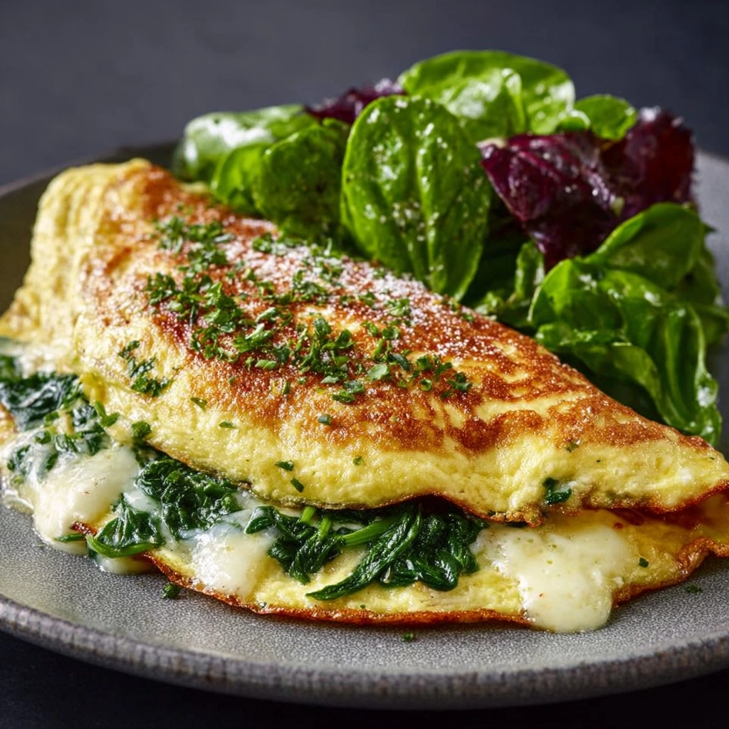 Spinach & Cheese Omelette Recipe - Recipe Image