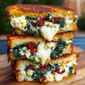 Sun-Dried Tomato, Spinach & Ricotta Grilled Cheese Recipe