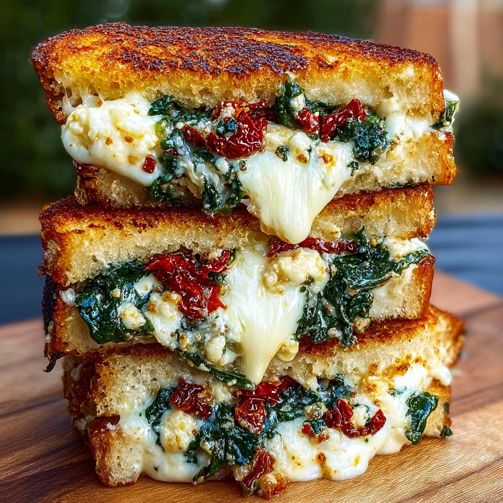 Sun-Dried Tomato, Spinach & Ricotta Grilled Cheese Recipe