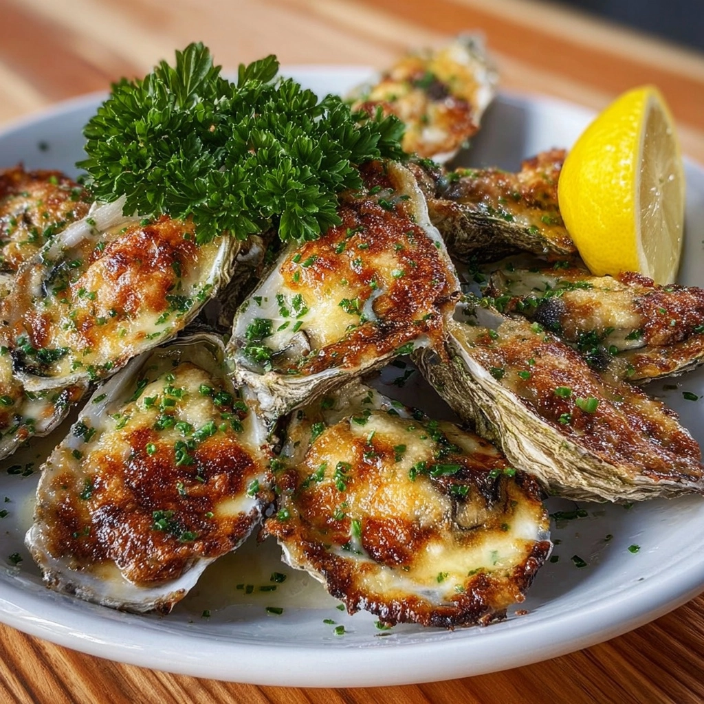 Garlic Parmesan Roasted Oysters Recipe - Recipe Image