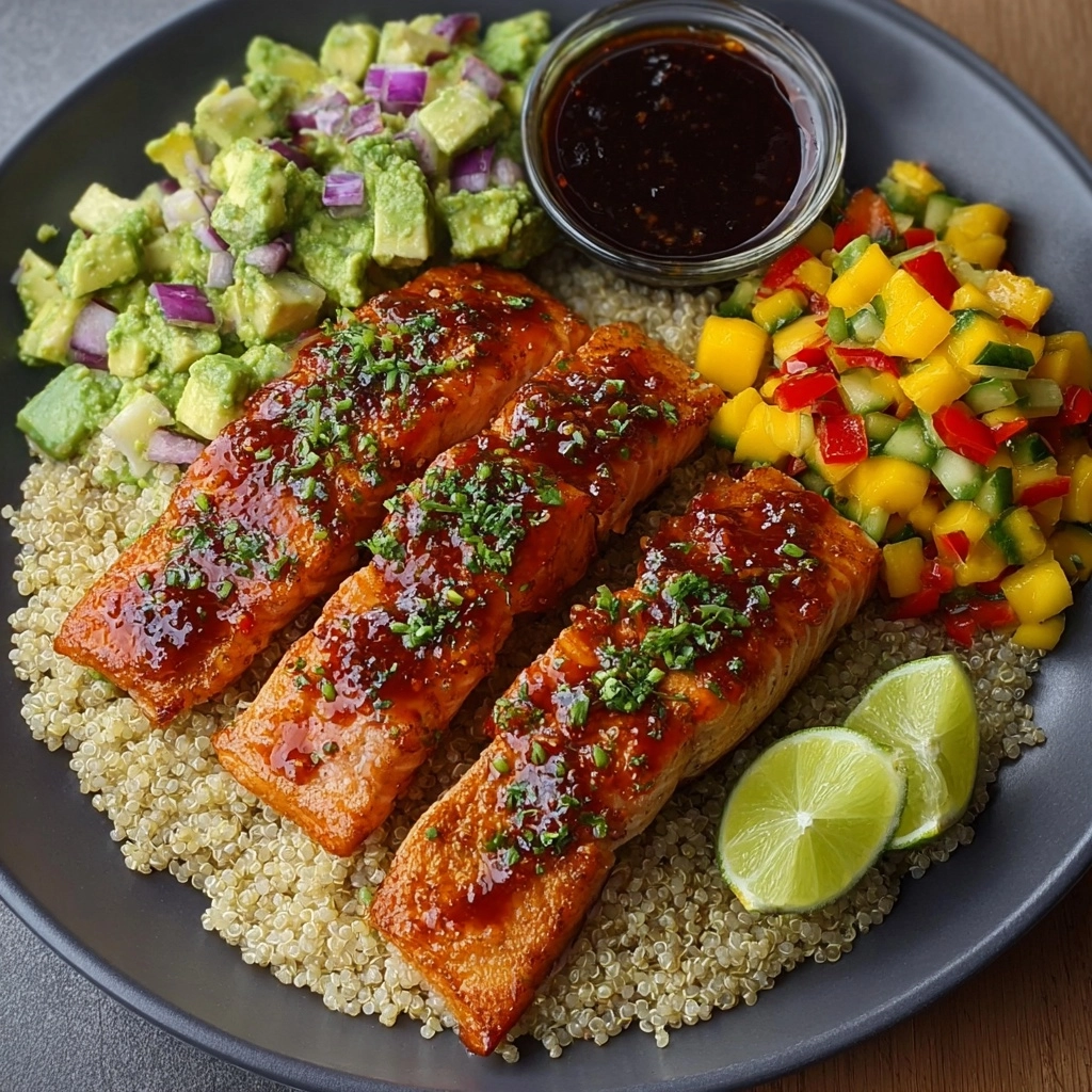 Salmon & Avocado Bowls with Mango Salsa & Lime-Chili Sauce Recipe 3 Salmon & Avocado Bowls with Mango Salsa & Lime-Chili Sauce Recipe - Recipe Image