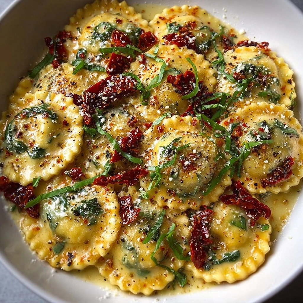 -Dried Tomato Cream with Spinach & Basil Recipe 2 -Dried Tomato Cream with Spinach & Basil Recipe - Recipe Image