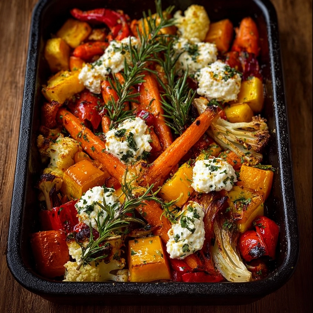 Maple Roasted Vegetables with Soft Cheese Recipe