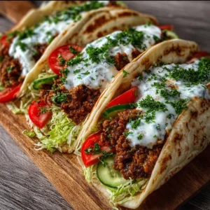 Greek Beef Wraps with Creamy Tzatziki Sauce Recipe
