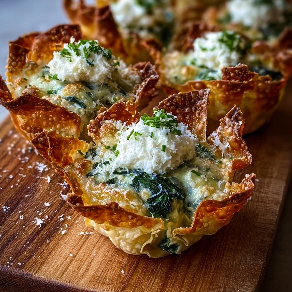 Spinach and Artichoke Wonton Cups Recipe