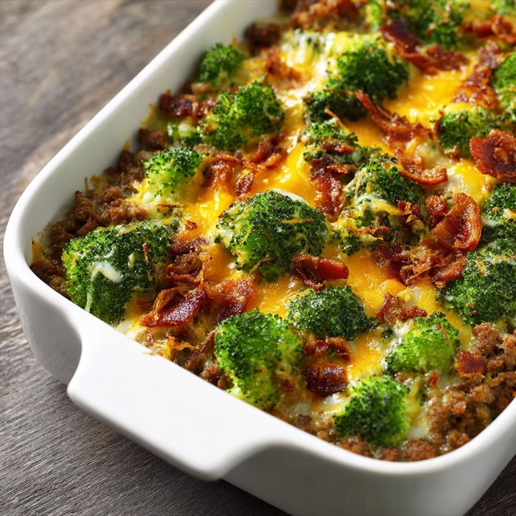 Ground Beef & Broccoli Bake Recipe 3 Ground Beef & Broccoli Bake Recipe - Recipe Image